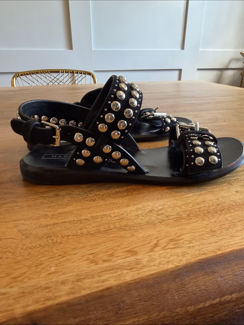 Marc Jacobs Black Studded Women's Sandals - Fashion Buckle Straps - Picture 2 of 4